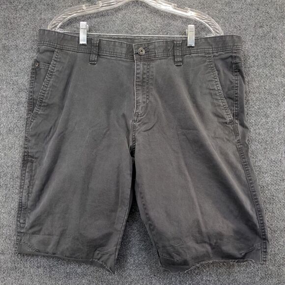 Weatherproof Mens Cut Off Chino Shorts Gray Size 38 Pockets Belt Loops - Picture 2 of 11